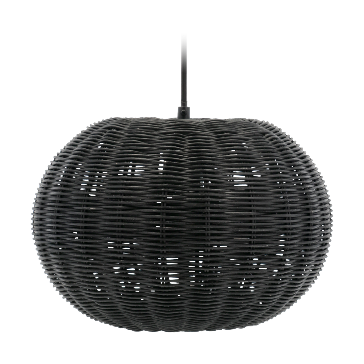 Villa Collection Werna rattan hanglamp zwart - 30 x 20 cm