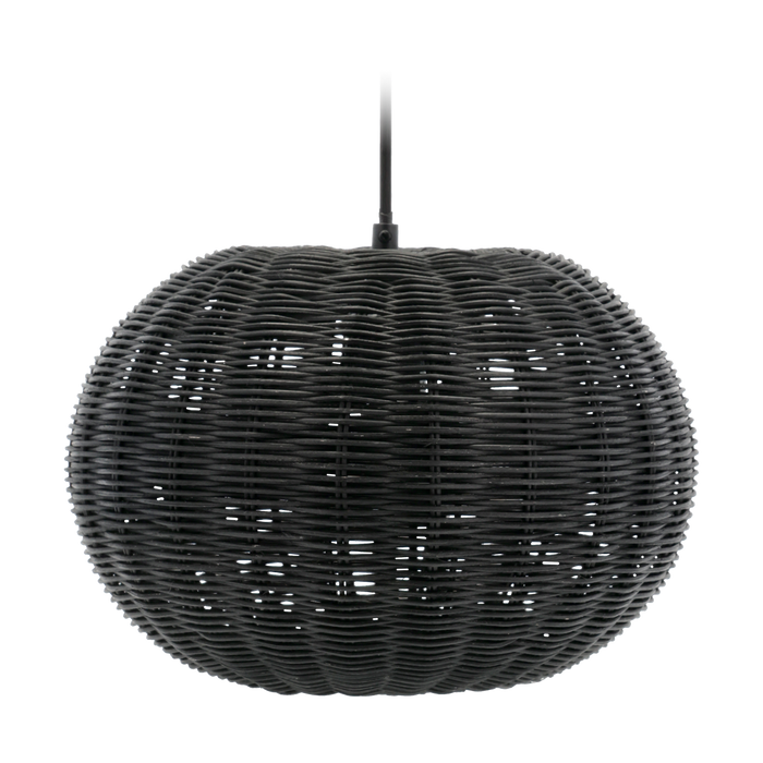 Villa Collection Werna rattan hanglamp zwart - 30 x 20 cm