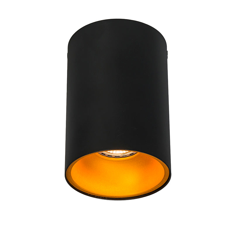 QAZQA Moderne spot zwart met goud GU10 50mm - Deep