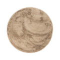 Tapeso Rond hoogpolig vloerkleed - Comfy plus - taupe - 100 cm