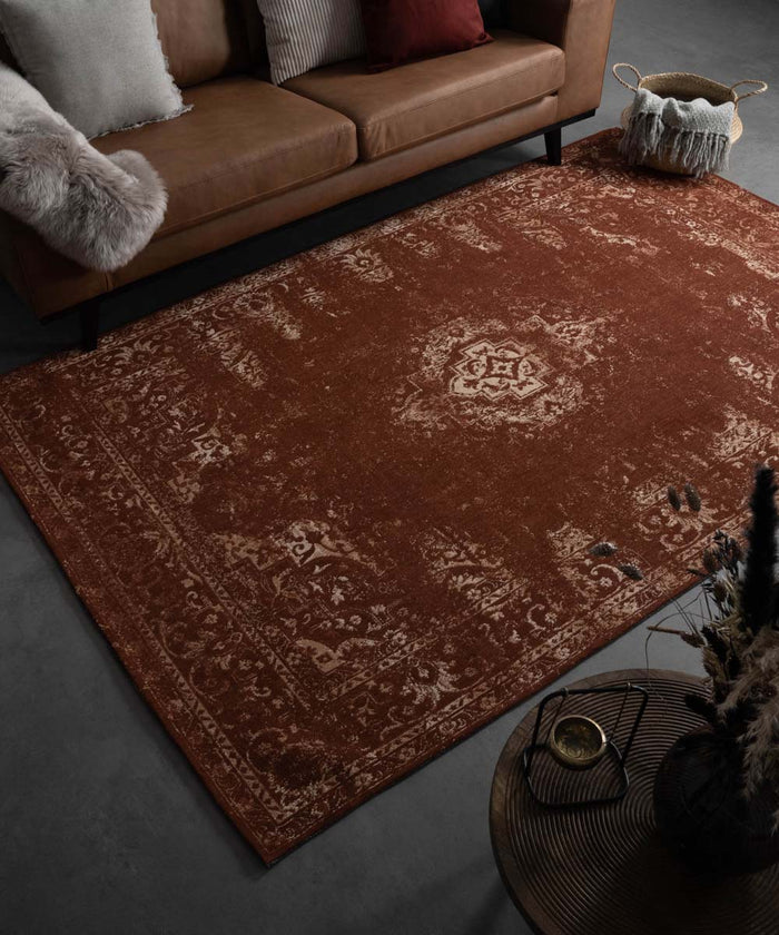 Heritaged Vintage vloerkleed Nomad - roestbruin - 240x340 cm