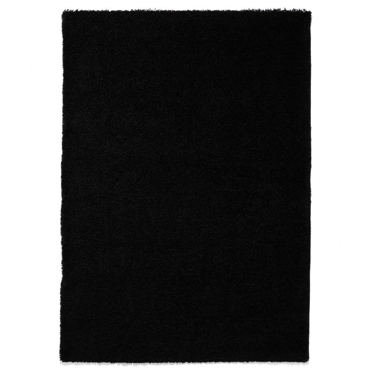 Tapeso Hoogpolig vloerkleed shaggy Trend effen - zwart - 300x400 cm