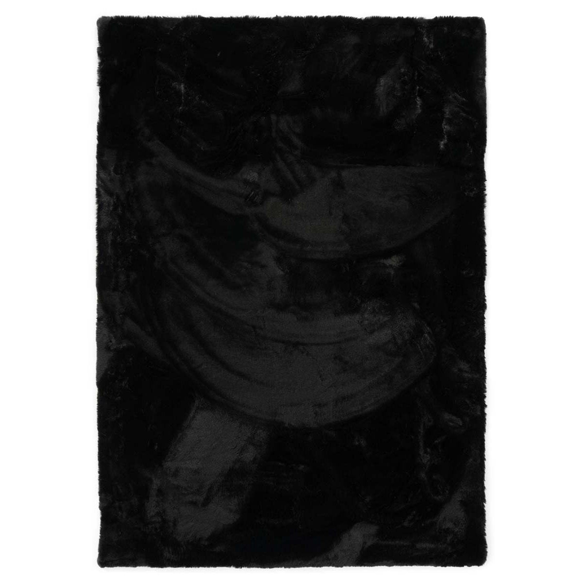 Tapeso Zacht hoogpolig vloerkleed - Comfy plus - zwart - 160x230 cm