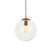 QAZQA Art deco hanglamp koper met helder glas 30 cm - Ball 30