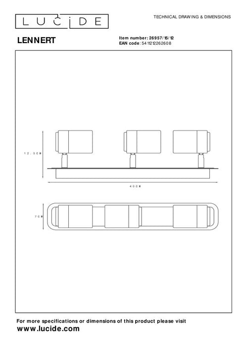 Lucide LENNERT Plafondspot - Mat chroom