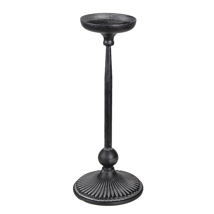 Clayre & Eef Kandelaar Ø 15x38 cm Zwart Ijzer Kaarsenstandaard