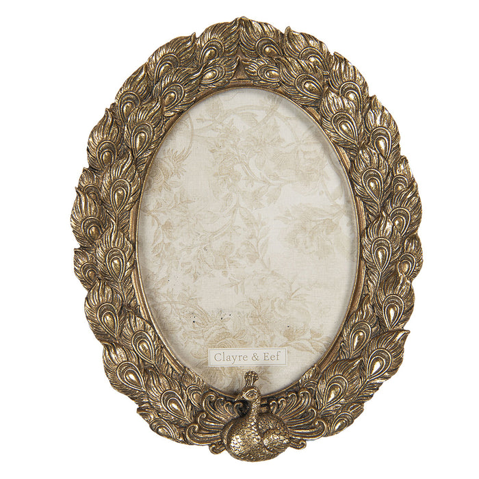 Clayre & Eef Fotolijst 13x18 cm Goudkleurig Kunststof Pauw