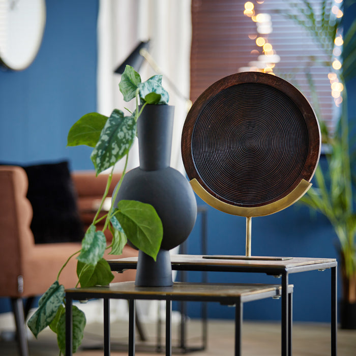 Light & Living Vaas Kavandu - Zwart - 22x14x40cm