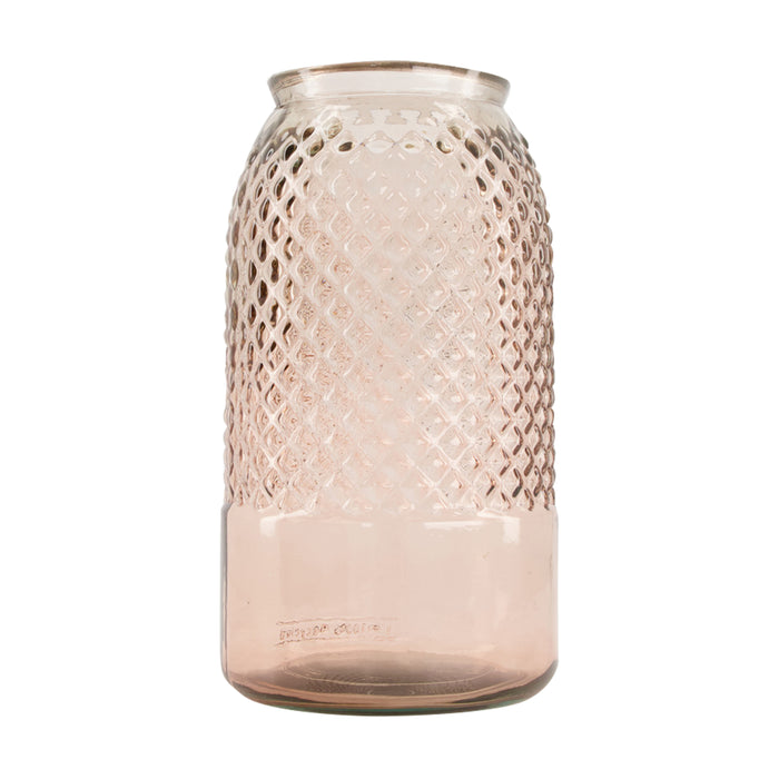 Dijk Natural Collections-Vaas gerecycled glas-Roze-15x28