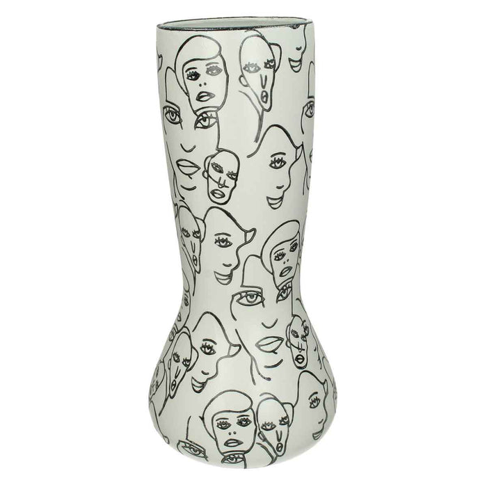SVJ Home Decorations Gezichten Vaas - H40 x Ø19 cm - Keramiek