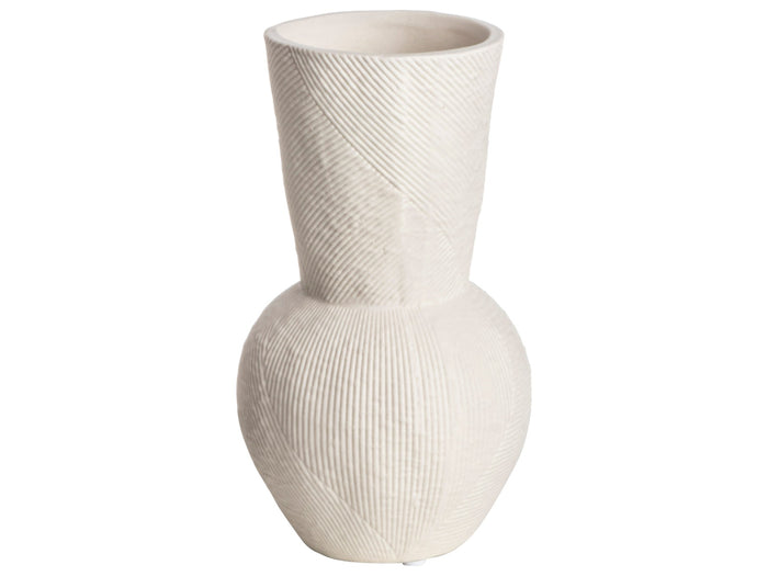 Gusta Vaas Lijnen Ø10,1x18,1 cm - Offwhite