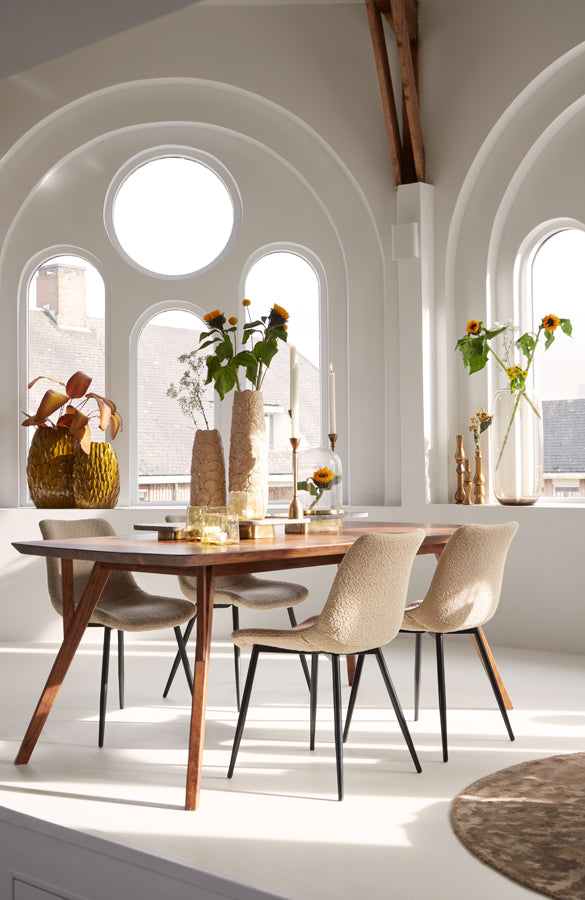 Light & Living Light&living Vaas deco 28,5x19x40 cm FEDER okergeel