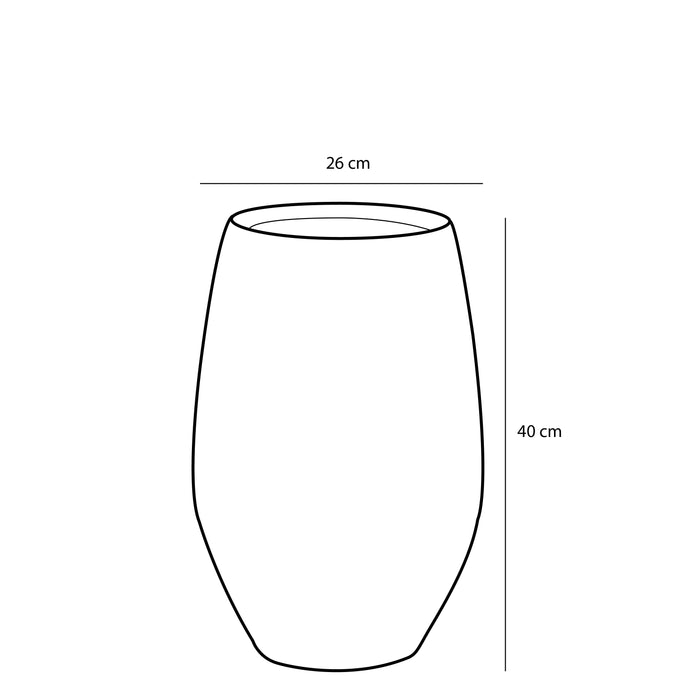 Mica Decorations Douro Vaas - H40 x Ø26 cm - Terracotta - Mat - Zwart