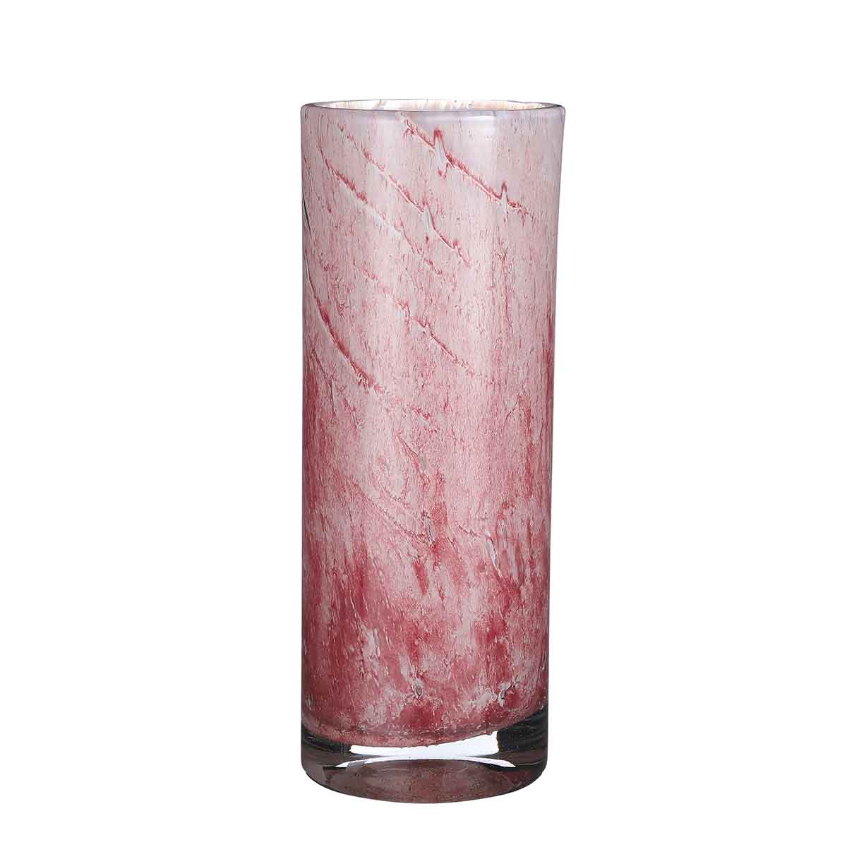 Mica Decorations Estelle Vaas Estelle - H31xØ11 cm - Glas - Lichtroze