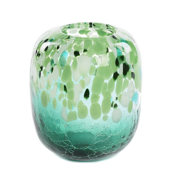 Goodwill Vaas Glas Groen-Gemêleerd D 11 cm H 13.5 cm