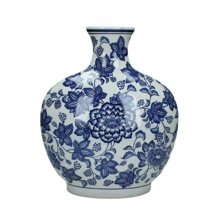 SVJ Home Decorations Vasa Vaas - 26 x 12 x 32 cm - Porselein - Blauw