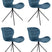 Zuiver OMG Velvet Stoel - Limited Edition - Set Van 4 - Blauw