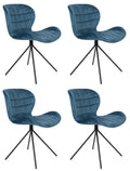 Zuiver OMG Velvet Stoel - Limited Edition - Set Van 4 - Blauw