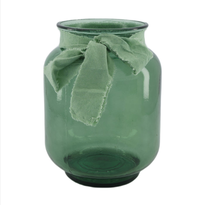 Dijk Natural Collections-Vaas gerecycled glas-Groen-20x25
