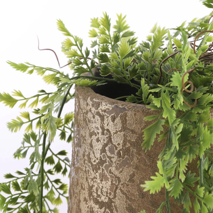 Mica Decorations Vaas - keramiek flakes motief goud - 17 x 35 cm