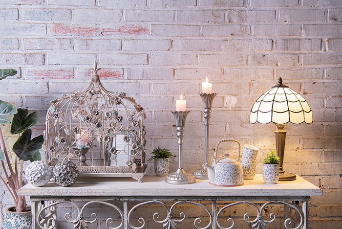 Clayre & Eef Decoratie Ø 10 cm Zilverkleurig Polyresin Bladeren