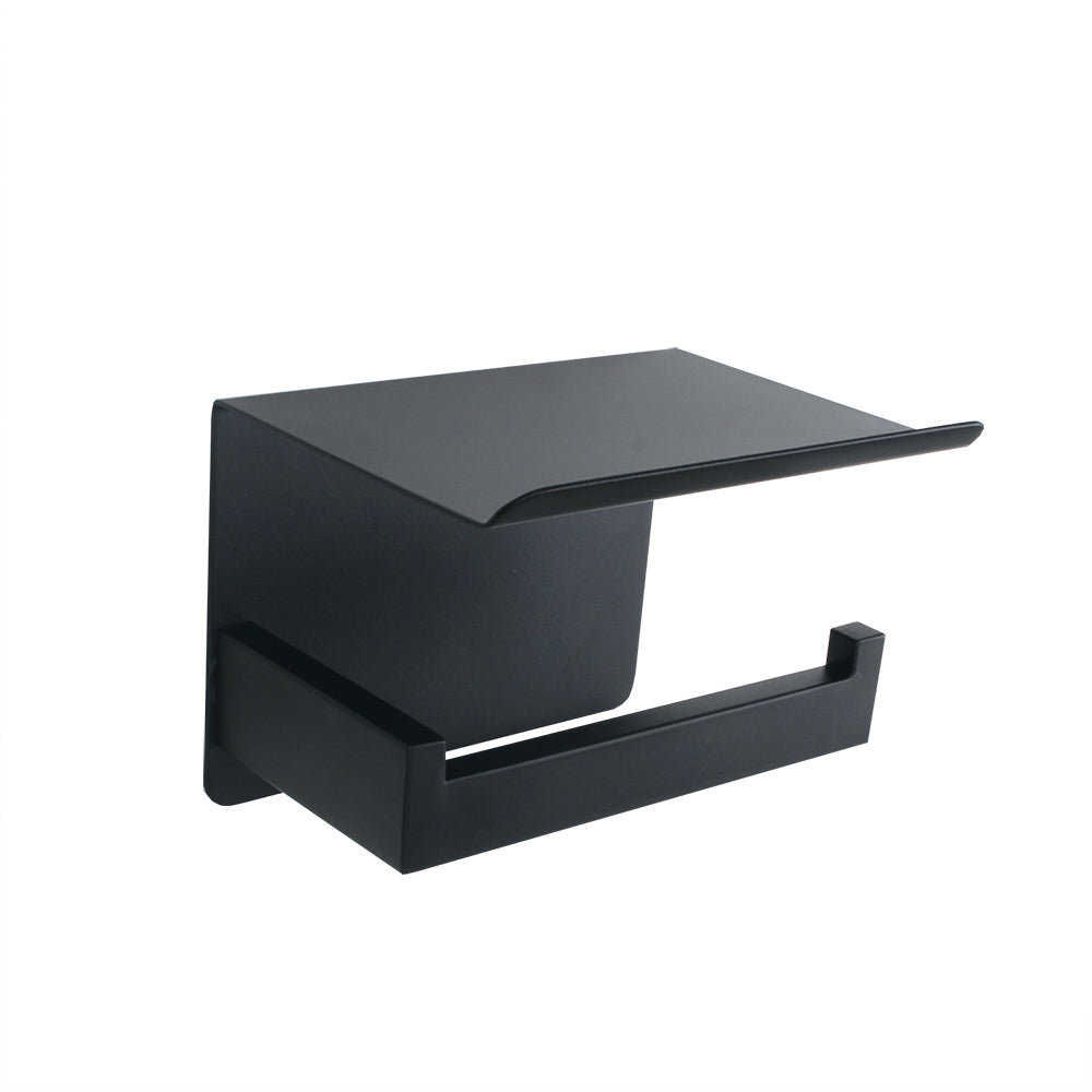 Xaptovi wc rolhouder - zwart - bevestigen zonder boren