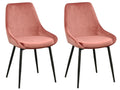Rowico Sierra Velvet Eetkamerstoel - Set Van 2 - Roze Fluweel