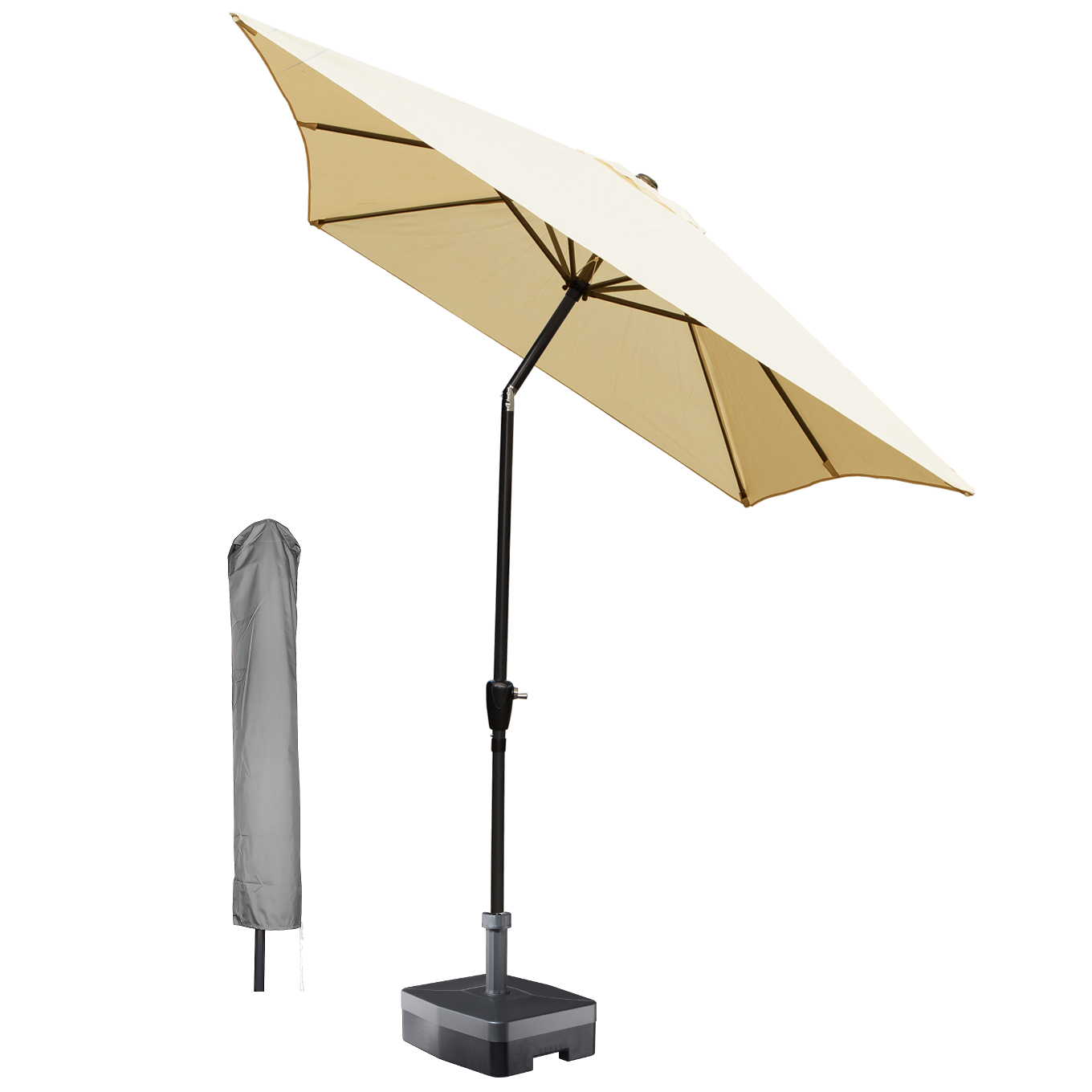 Kopu® Bilbao Rechthoekige Parasol 150x250 cm met hoes - Creme