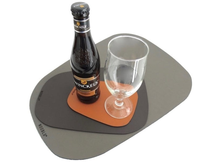 NOOBLU PEBL onderzetters 17 x 13 cm -   black,  set van 6