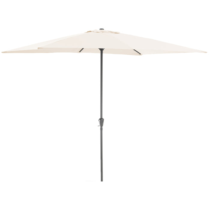 Staande parasol in aluminium - 200x300 cm - gebroken wit