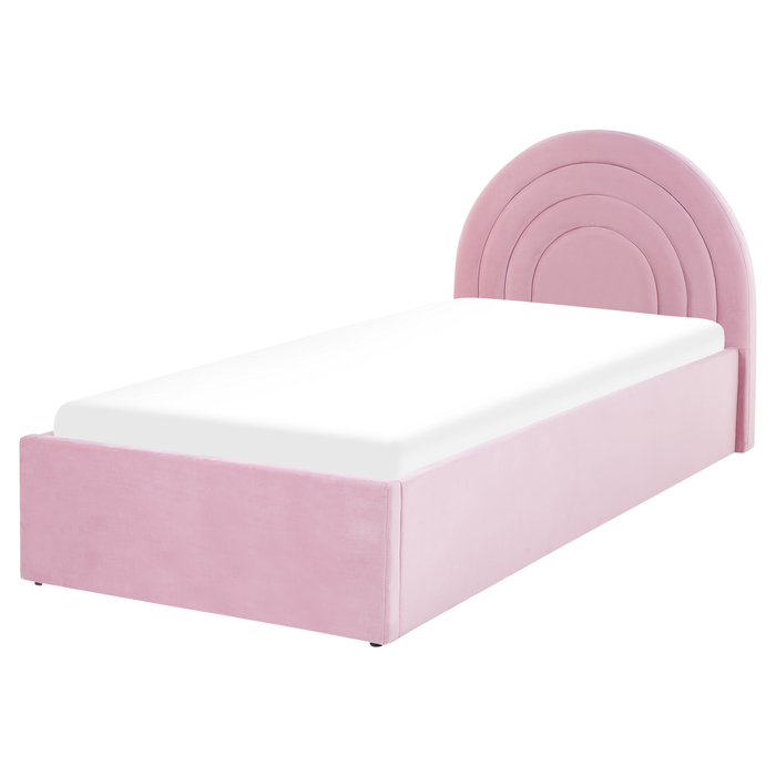 Beliani - ANET - Bed met opbergruimte - Roze - 90 x 200 cm - Fluweel