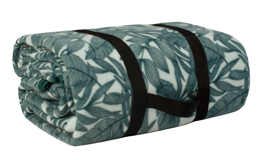 Mistral Home Picknickkleed-200x200 cm-Met handvat-Botanical groen, wit