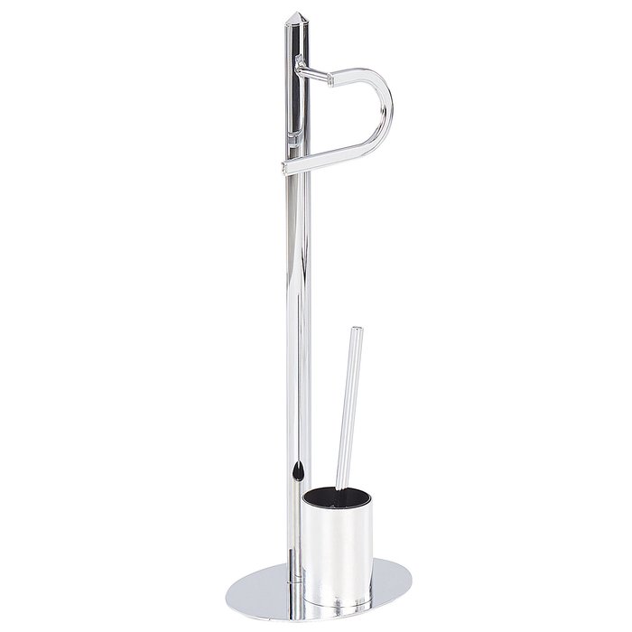 Beliani - SARTO - Toiletrol en borstelhouder - Zilver - Staal