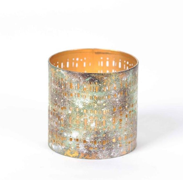 Rasteli Waxinelichthouder  Metaal Roest Bruin D 8 cm H 8 cm