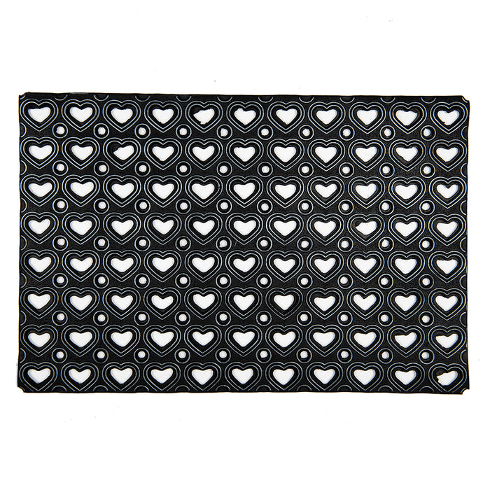 Clayre & Eef Deurmat 60x40 cm Zwart Rubber Harten