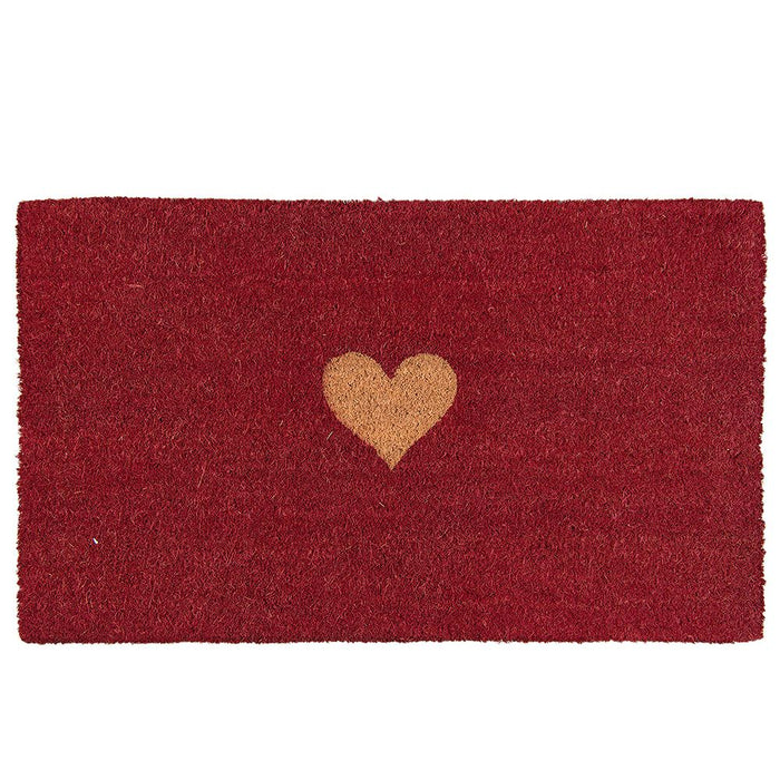 Clayre & Eef Deurmat 75x45 cm Rood Kokos Hart