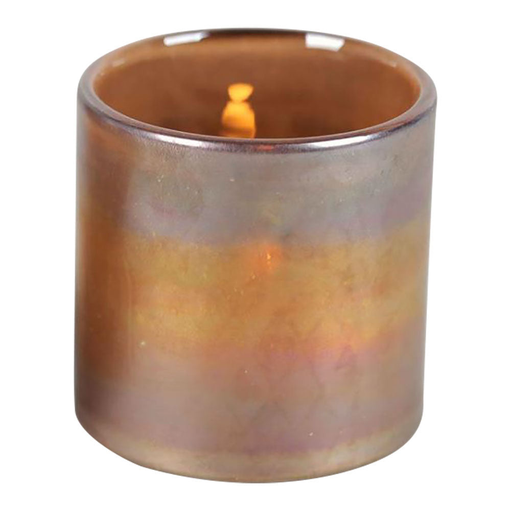 Rasteli Waxinelichthouder Glas Bruin-Oranje-Rood D 8.5 cm H 8 cm