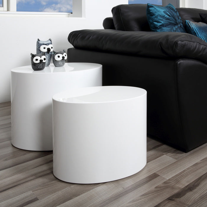 24Designs Moa Bijzettafels - Set Van 2 - Wit Hoogglans