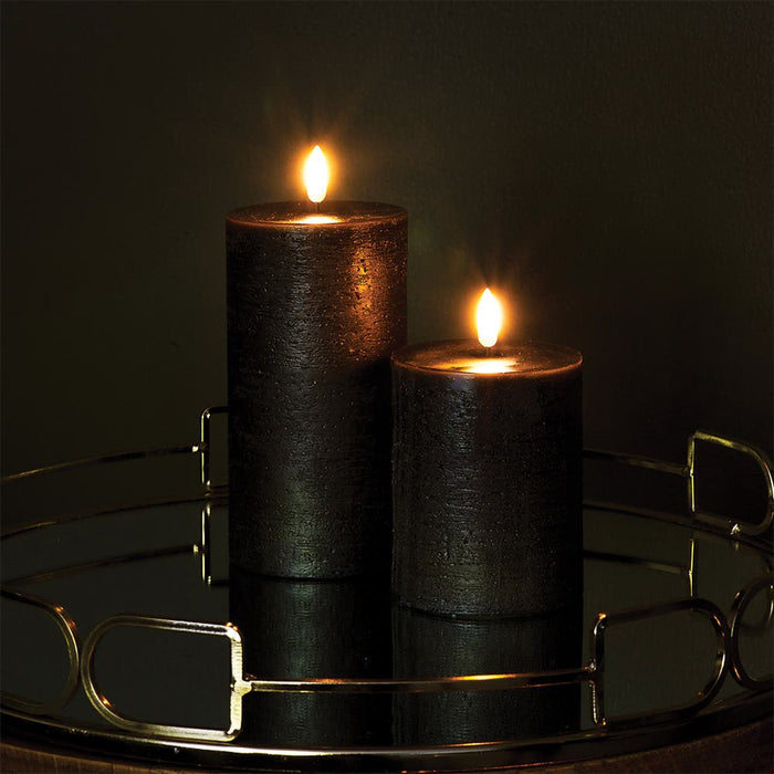 Uyuni Led Rustieke Kaars Zwart - 15 cm