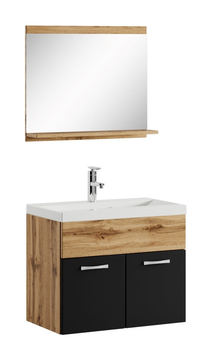 Badplaats Badkamermeubel Montreal Set 02 60 x 35 cm - Eiken met Zwart