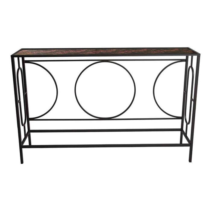 PTMD Dena Rechthoekige Bijzettafel - 120x24x77 cm - Metaal - Zwart