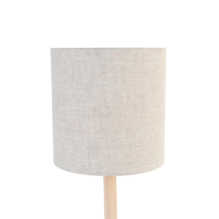 QAZQA Landelijke tafellamp hout met lichtbruine kap - Mels