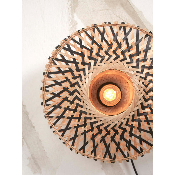 GOOD&MOJO Kalimantan Wandlamp Rond - Ø30cm  - Zwart / Bamboe
