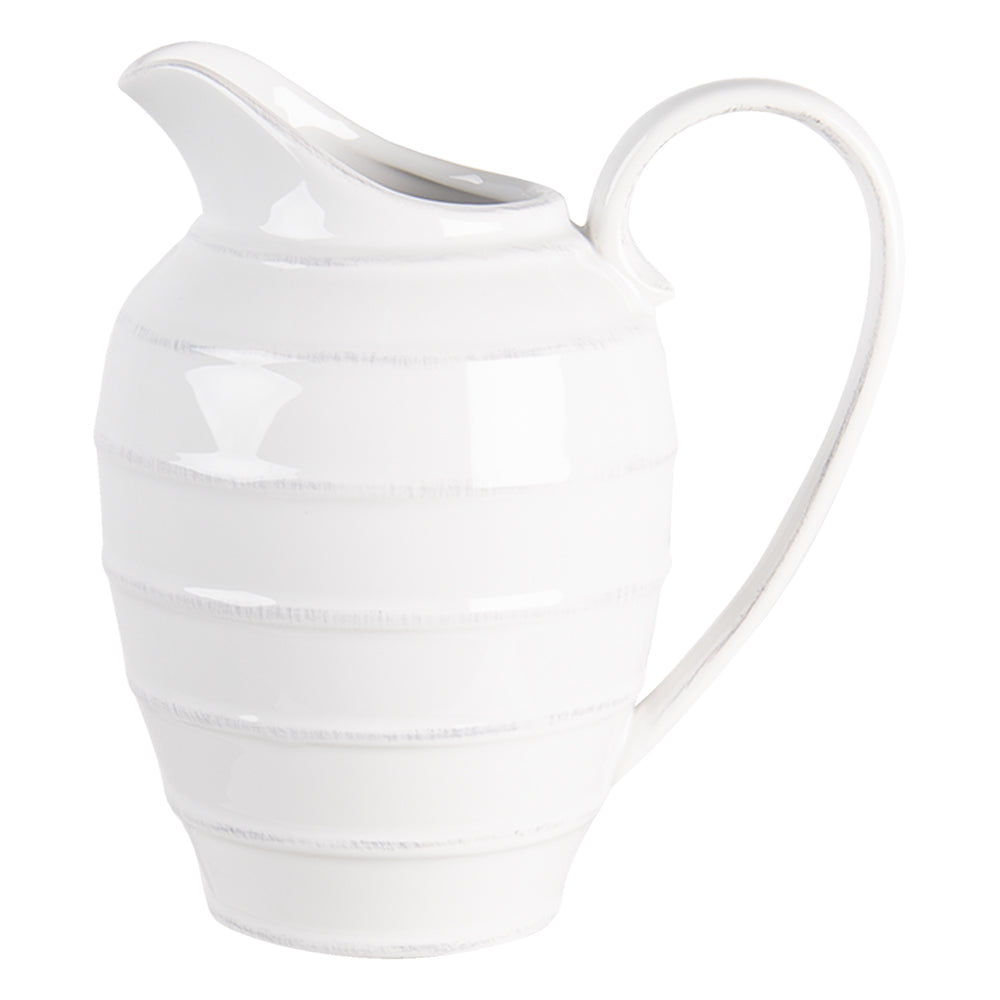 Clayre & Eef Decoratieve Schenkkan 21x15x23 cm Wit Keramiek Rond