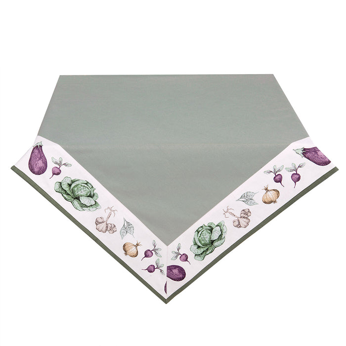 Clayre & Eef Tafelkleed 150x150 cm Groen Katoen Vierkant Groente