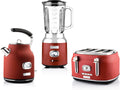 Westinghouse Retro Bundel - Waterkoker + Broodrooster + Blender - Rood