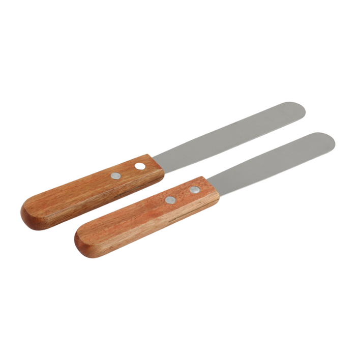 Orange85 Paletmes Glaceermes 2 Stuks 20,5 cm en 23 cm met Houten Ha...