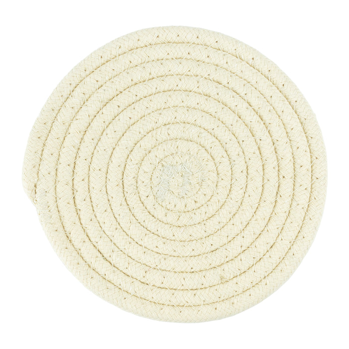 Krumble Pannenonderzetter rond - Katoen - Beige - Set van 4