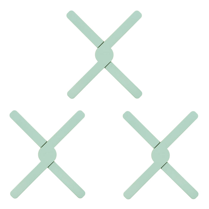 Krumble Opvouwbare siliconen pannenonderzetter - Groen - Set van 3