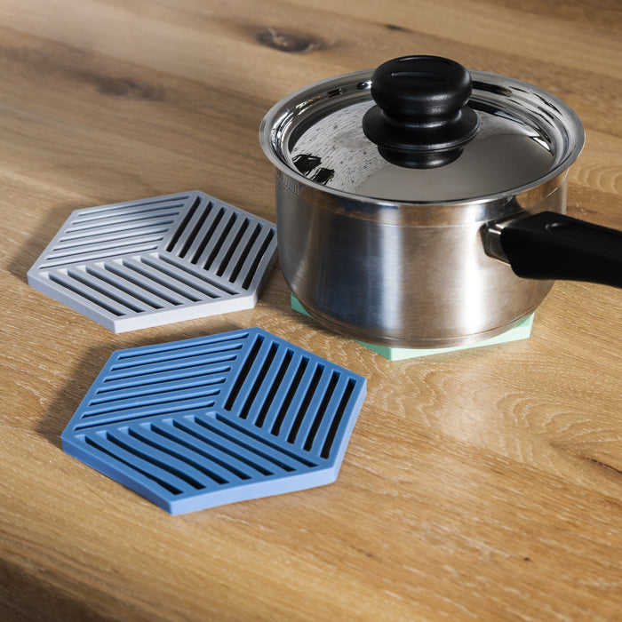 Krumble Pannenonderzetter Hexagon - Grijs - Set van 4